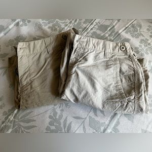 2 Pairs of Eddie Bauer Lightweight shorts Khaki Size 4
